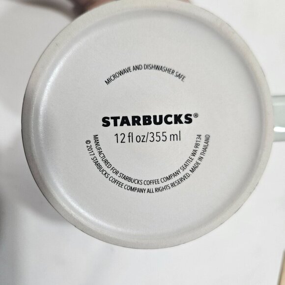 Starbucks 12 Fl Oz Ceramic Mug With Pink‎ mint & Blue Pattern - Picture 4 of 9